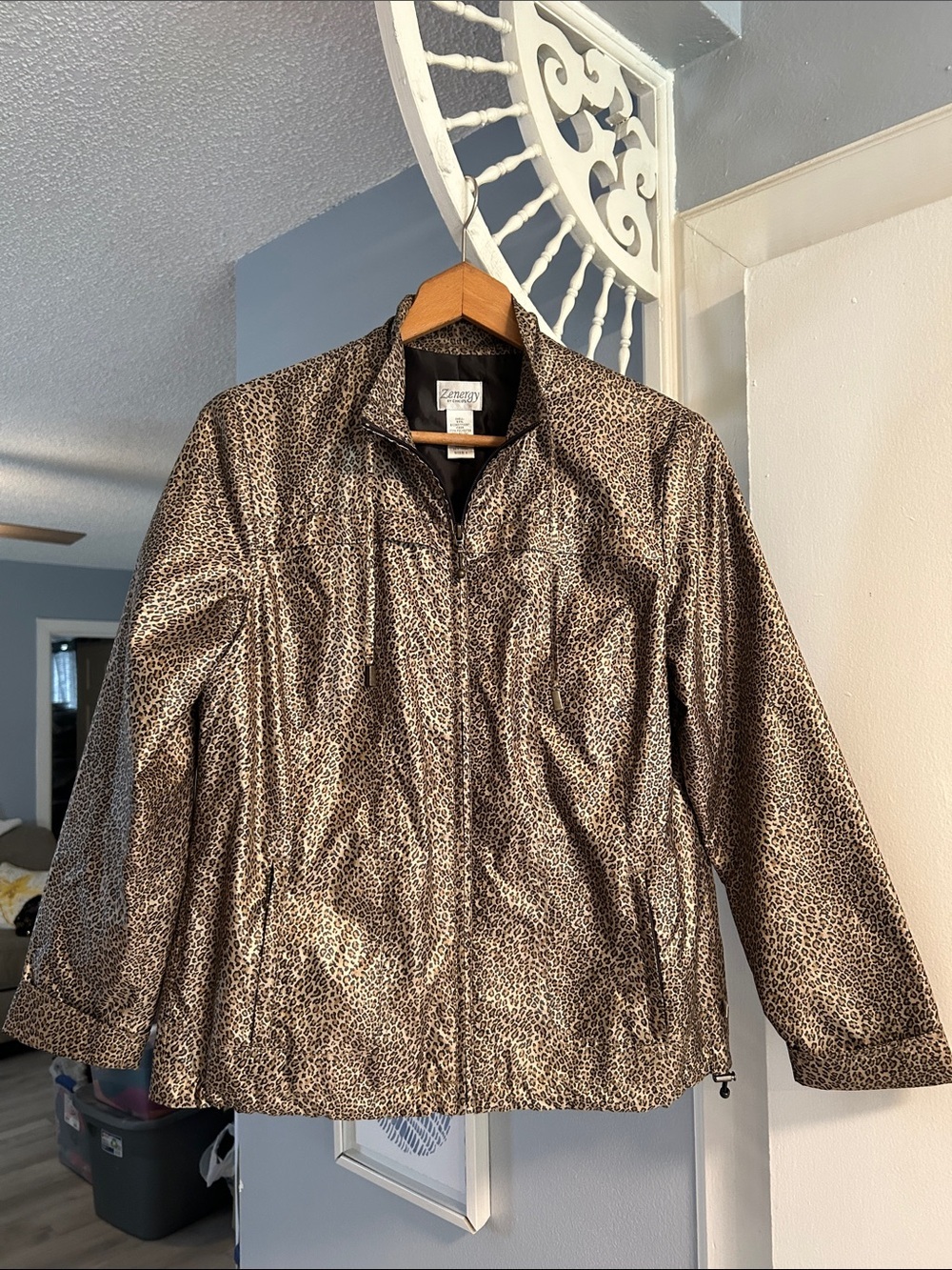 Chico’s Zenergy Brown Leopard Print Lightweight Jacket Chico’s 1 = US Size M